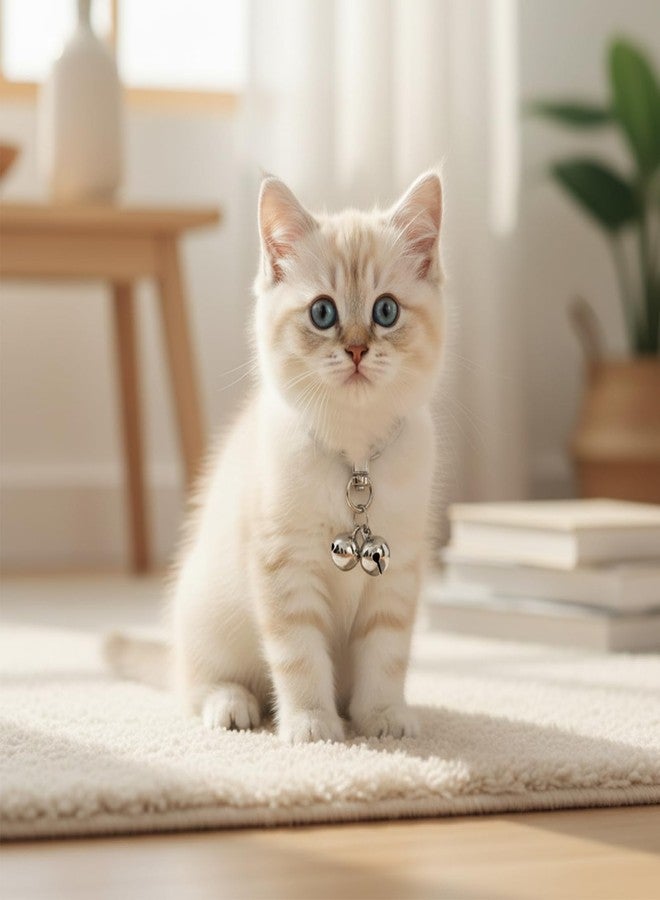 Zelphvt Bells for Collars, 2 Pcs Pet Hanging Ring, Bells for Dog Collars Silver Bell Accessories for Dog & Cat Stainless Steel Bell Necklace Dogs Training Collar Charm with Heavy Duty Snap Clips - Image 4